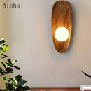 Applique murale LED en bois de noyer