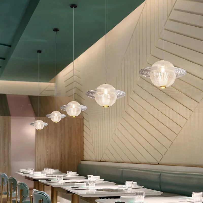 suspension en verre design pour cuisine restaurant et bar - vue 3 sur 12