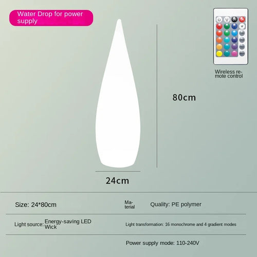 lampadaire de jardin solaire étanche en forme de goutte d'eau - vue 8 sur 14
