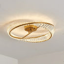 lustre moderne à leds dimmable en anneaux de cristal