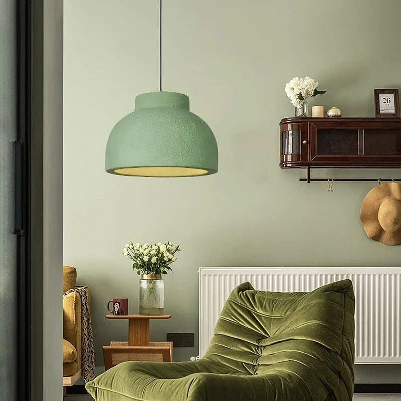 suspension Nordique Wabi Sabi Style Led lumières moderne Style crème vert/jaune E27 - vue 6 sur 12