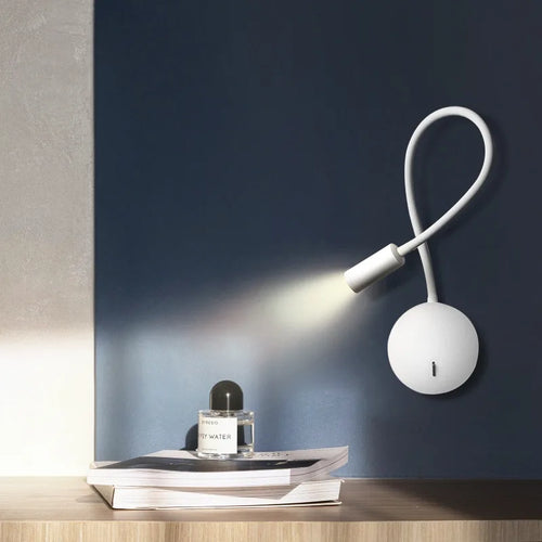 GYS mur Led lampe chevet liseuse 3W Spot lumière interrupteur marche/arrêt blanc noir Table bureau Flexible AC85-265V éclairage intérieur - vue 3 sur 9