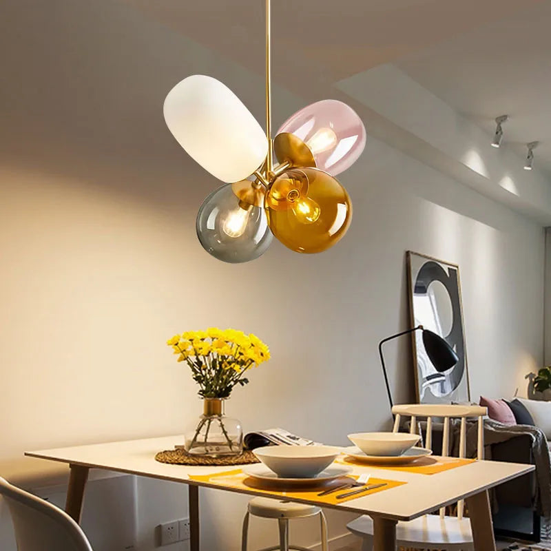 lustre moderne en verre pour chambre d'enfant décorative - vue 5 sur 7
