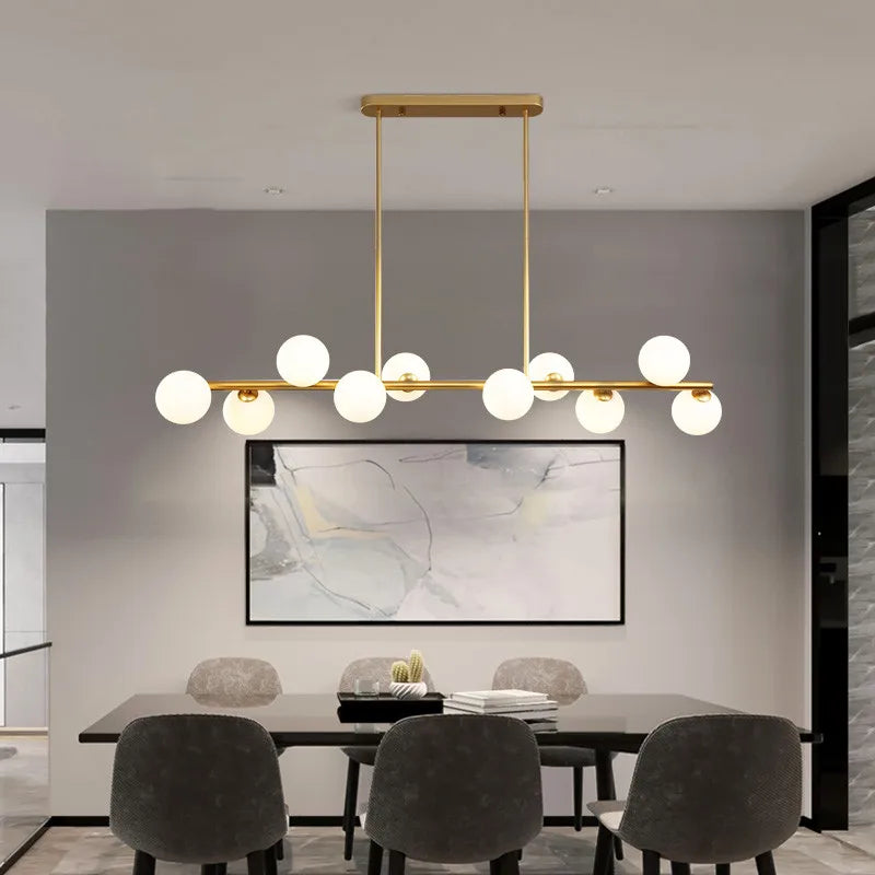 Lustre design boules de verre horizontales - vue 2 sur 20