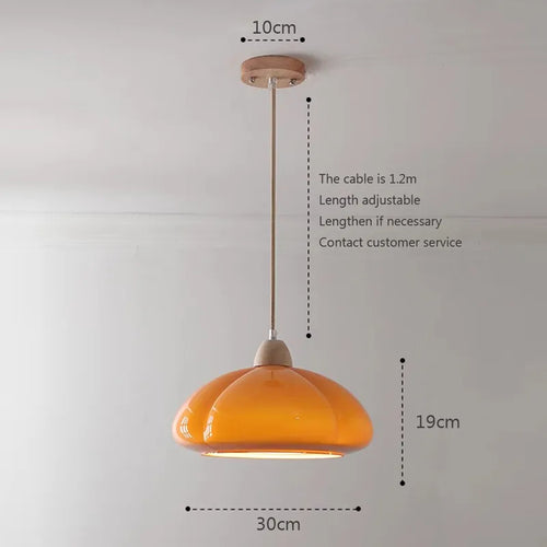 Suspension nordique médiévale en bois et verre - vue 5 sur 9
