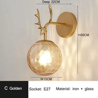 applique murale led rétro boule de verre décorative veilleuse