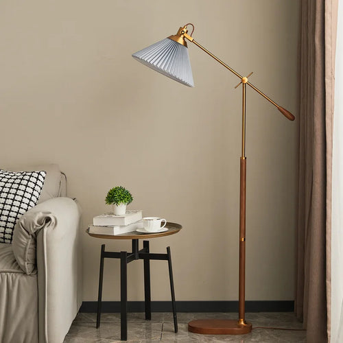lampadaire vintage premium luxe plissé tissu - vue 2 sur 10