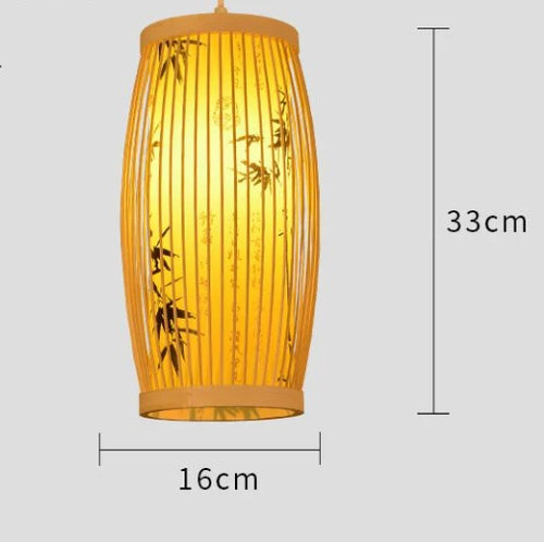 lustre en bambou de style chinois tissage à la main - vue 26 sur 30