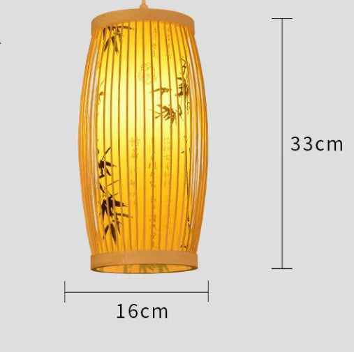 lustre en bambou de style chinois tissage à la main - vue 26 sur 30
