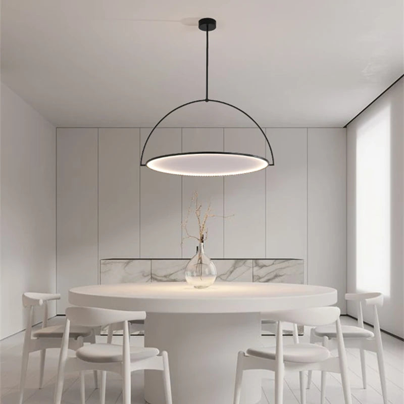 lustre nordique en fer noir pour éclairage intérieur - vue 2 sur 8