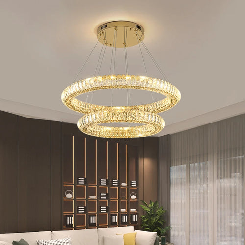 lustre en cristal moderne lumineux pour intérieur élégant - vue 6 sur 12