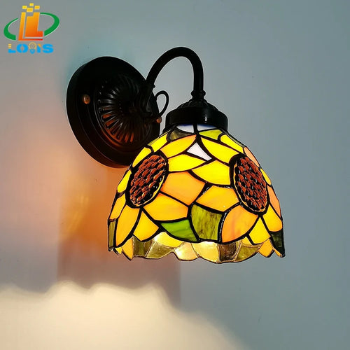 applique murale tiffany vitrail tournesol pour éclairage intérieur