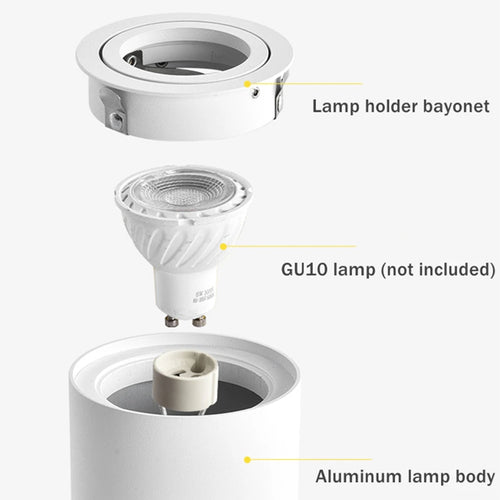 plafonnier led rond avec ampoule remplaçable et angle réglable - vue 3 sur 12