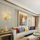 Applique murale en cristal transparent avec Branches de fleurs romantiques