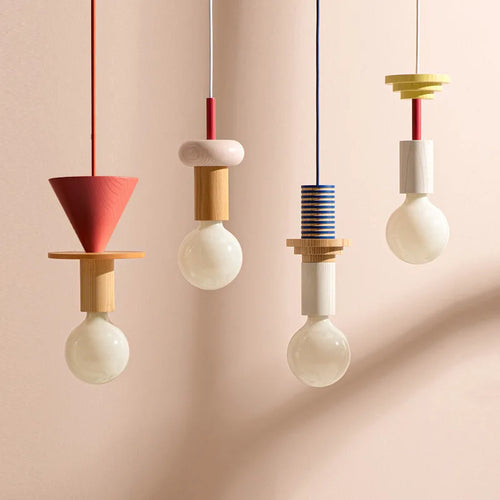 lustre en bois moderne avec led pour maison - vue 3 sur 13