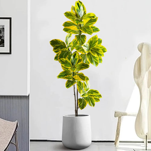 branche de banyan artificielle avec feuilles de magnolia pour décoration - vue 2 sur 9