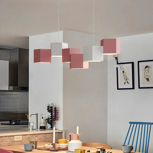 lustre moderne simple style nordique créatif prisme hexagonal éclairage intérieur - vue 6 sur 11