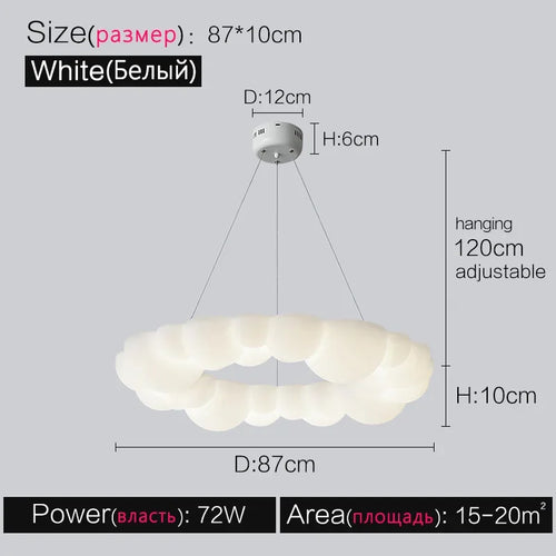 Nordic Living Room Pendant Lamp Modern Simple Atmosphere Cream Wind Lamp Decoration Bubble Restaurant Lamp Master Bedroom Lamps - vue 9 sur 12