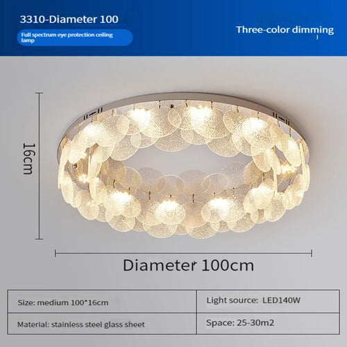 plafonnier led rond en verre pour décoration intérieure - vue 9 sur 11