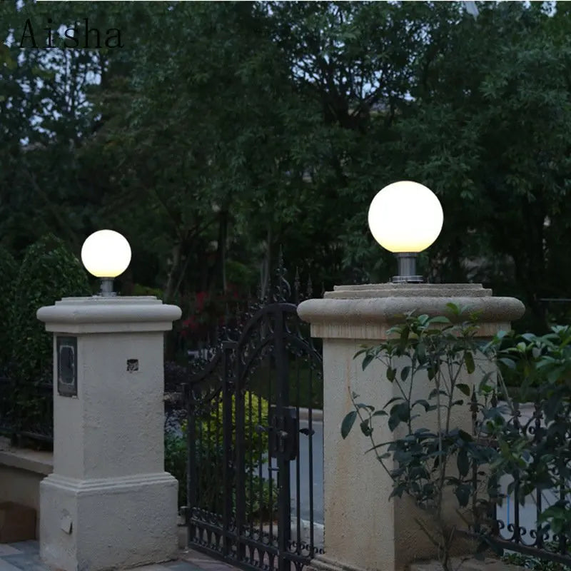 lampe extérieure en acier inoxydable pour jardin et clôture - vue 3 sur 7