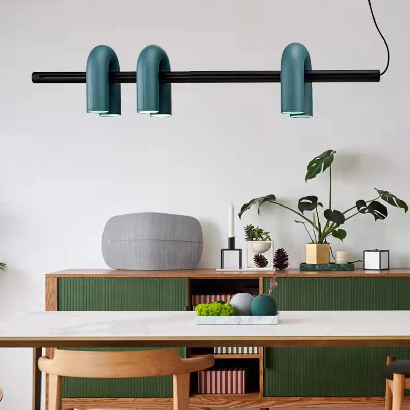 lustre art déco u tube en métal avec cordon réglable - vue 1 sur 24