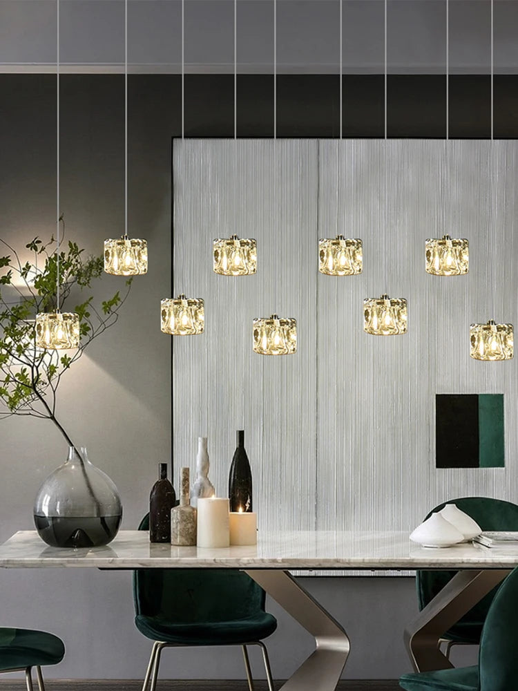 lustre moderne en cristal pour illumination intérieure élégante - vue 2 sur 12