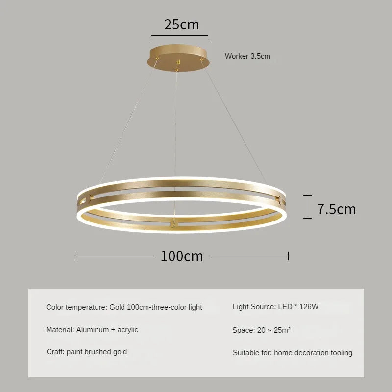 lustre circulaire moderne pour décoration intérieure créative et élégante - vue 8 sur 15