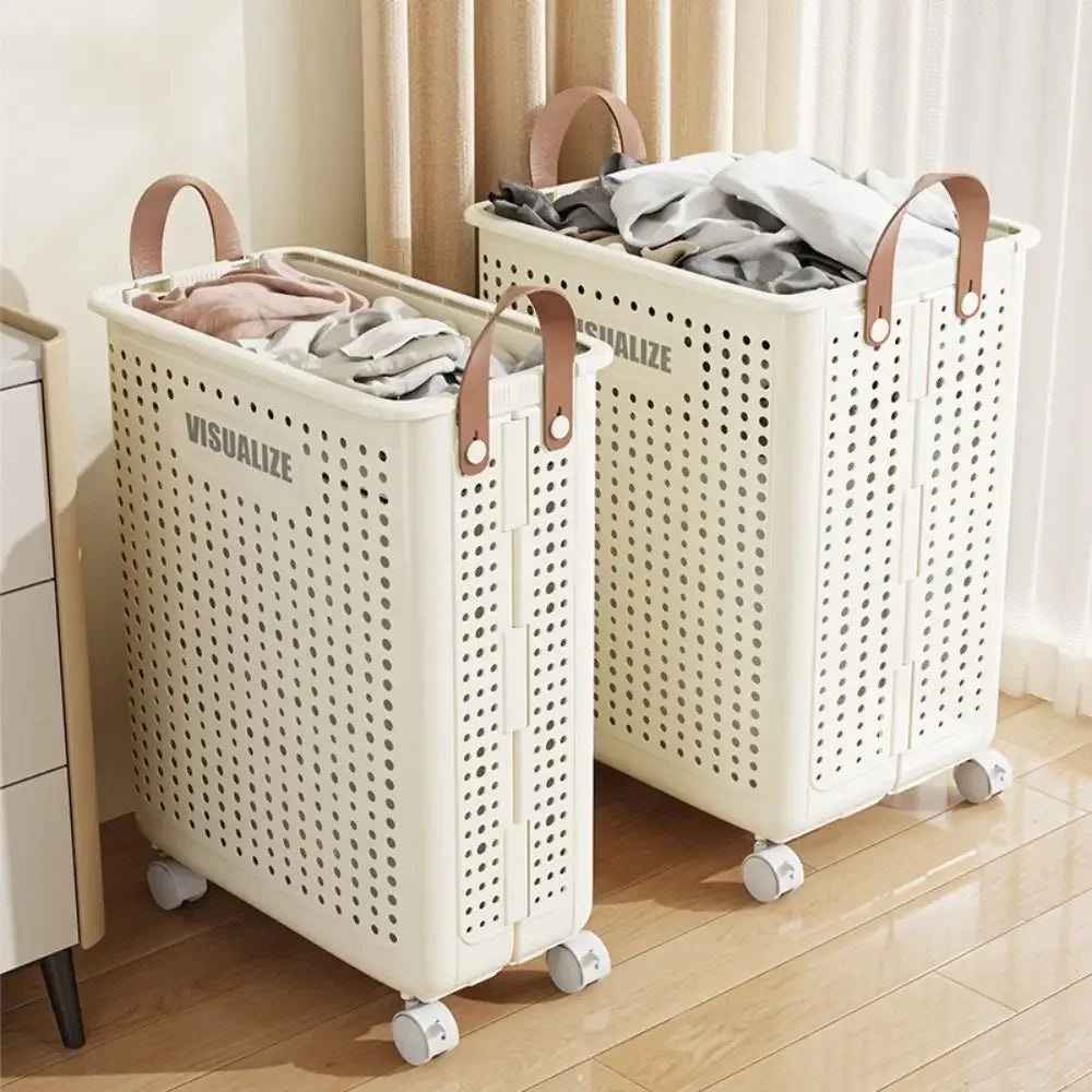 panier de rangement pliable imitation rotin pour jouets et linge - vue 2 sur 12