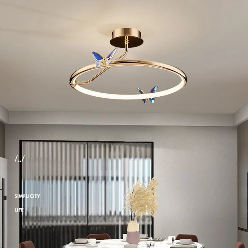 lustre led papillon avec cordon réglable pour décoration intérieure - vue 5 sur 20