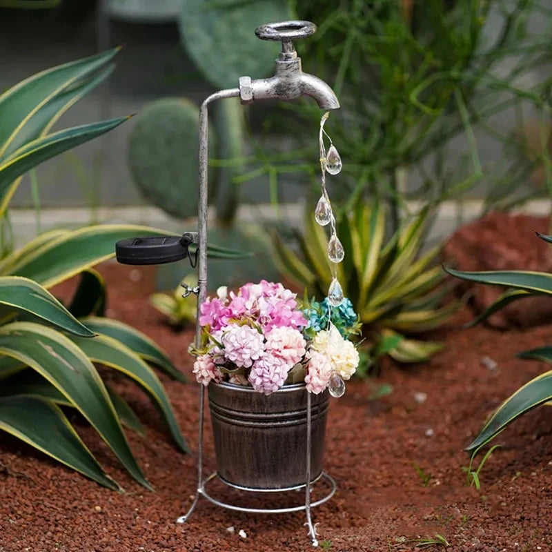 lampes solaires pour robinet d'arrosage décoration jardin extérieur - vue 5 sur 10