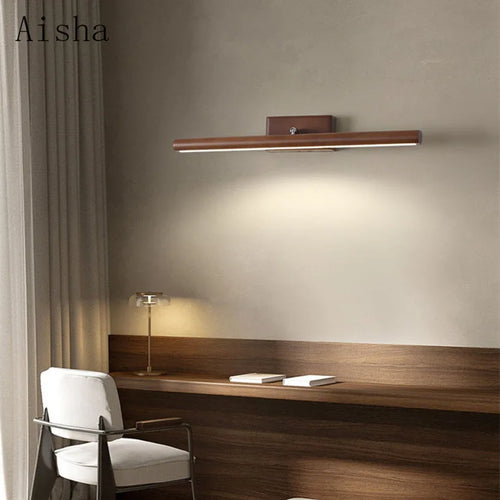 applique murale led nordique en bois pour éclairage créatif intérieur - vue 3 sur 8