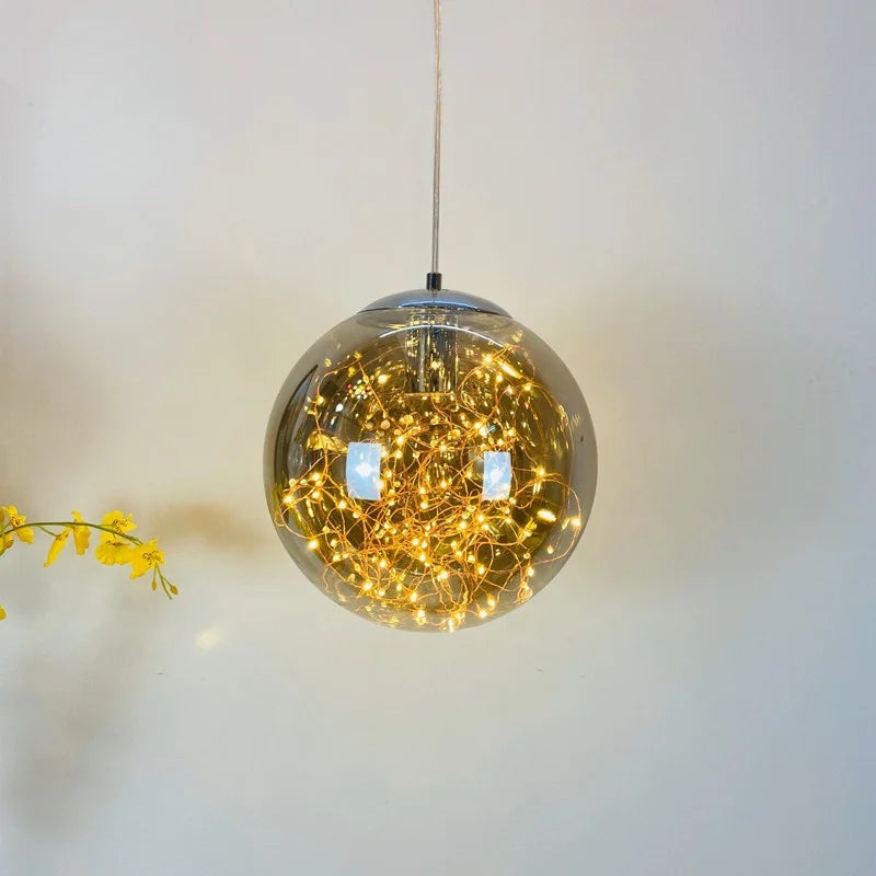 lustre nordique étoilé en verre pour décoration moderne - vue 2 sur 24