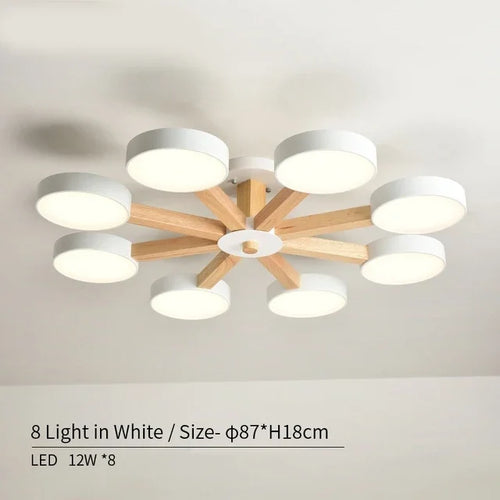 plafonnier moderne en bois à éclairage led pour décoration intérieure