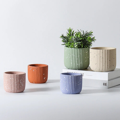moule en silicone pour pot de fleurs design vertical en béton - vue 3 sur 9