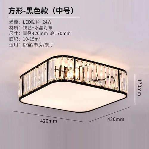 plafonnier moderne en cristal style européen lampes créatives à led - vue 8 sur 12
