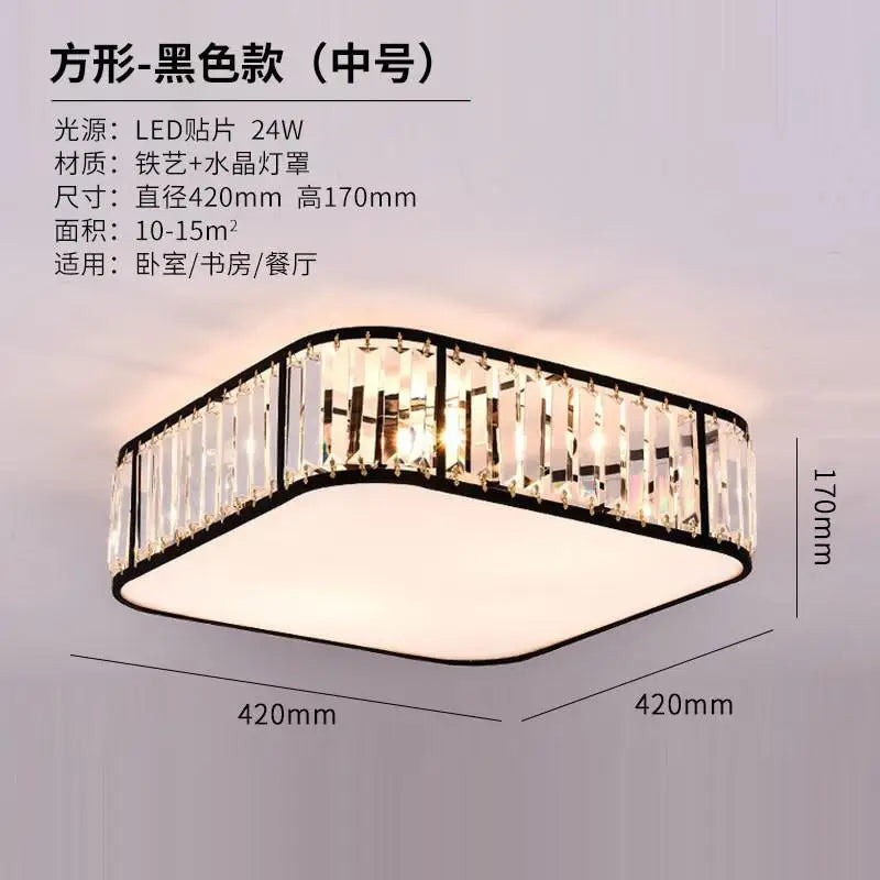 plafonnier moderne en cristal style européen lampes créatives à led - vue 7 sur 12