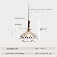 suspension luminaire moderne en bois verre et laiton