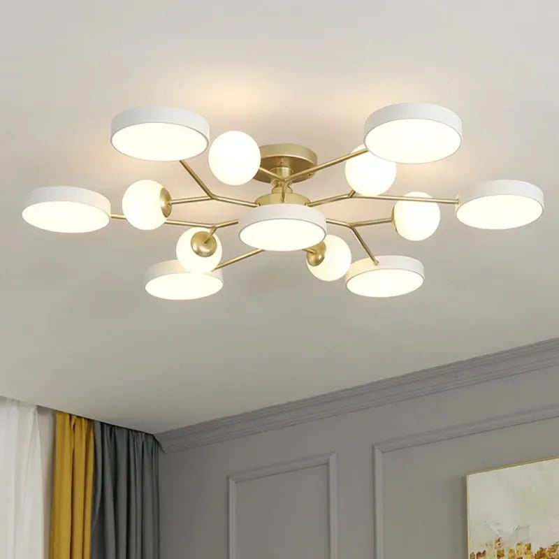 lustre led moderne en boule de verre pour décoration maison - vue 2 sur 10