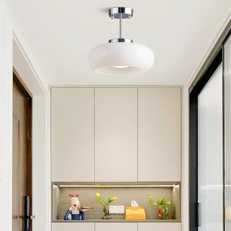 lustre moderne en verre luminaires suspendus métal doré et chromé - vue 2 sur 22