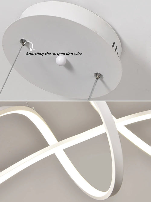 lustre en aluminium en forme de papillon avec éclairage led - vue 5 sur 8