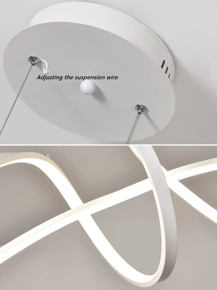 lustre en aluminium en forme de papillon avec éclairage led - vue 5 sur 8
