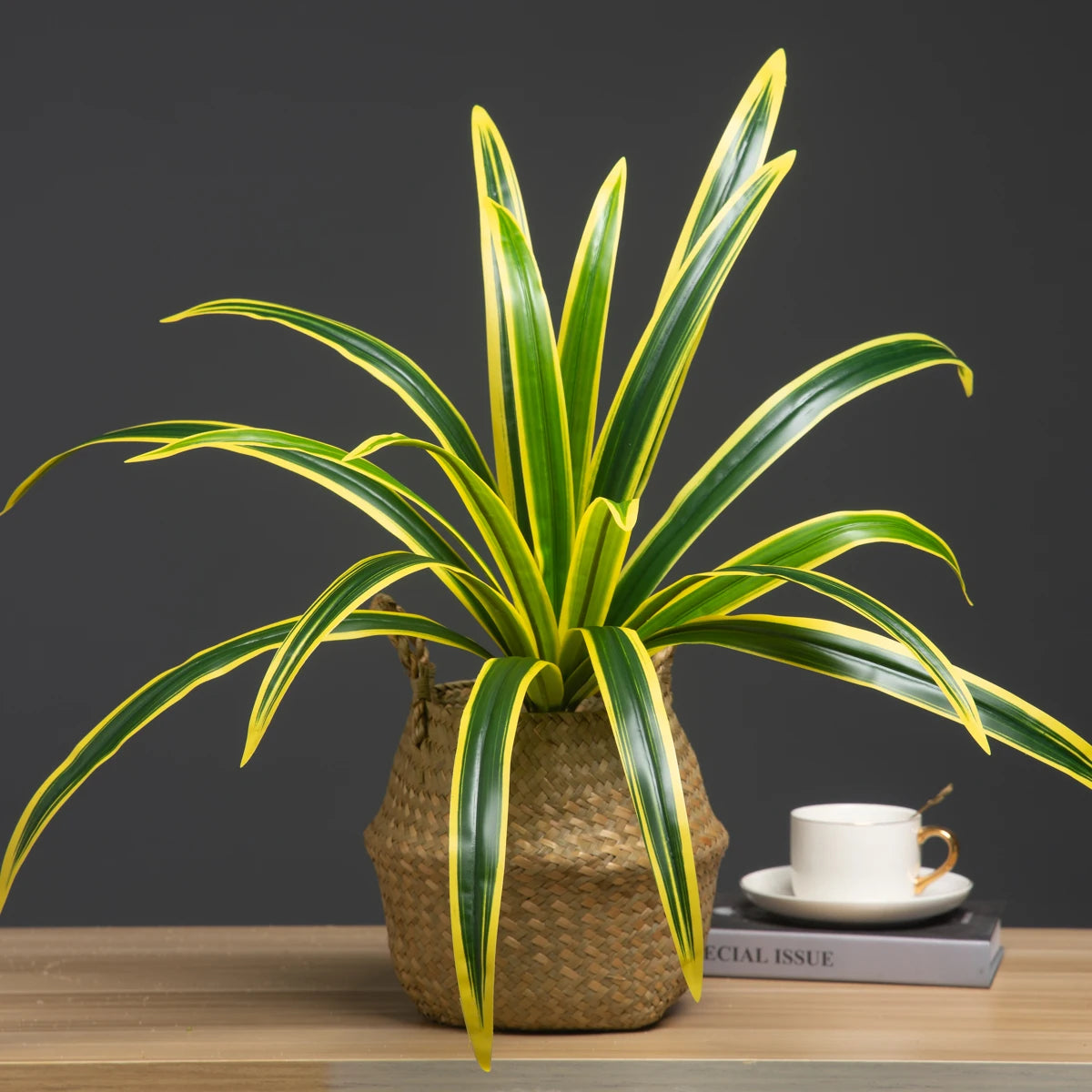 plantes artificielles grandes feuilles orchidées pour décoration intérieure - vue 5 sur 9