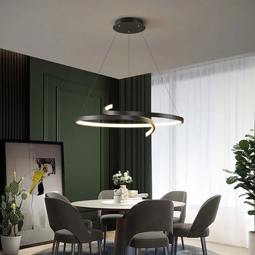 lustre led nordique pour éclairage intérieur et décoration - vue 5 sur 12