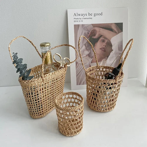 panier de pique-nique en rotin pour rangement et décoration intérieure - vue 2 sur 10
