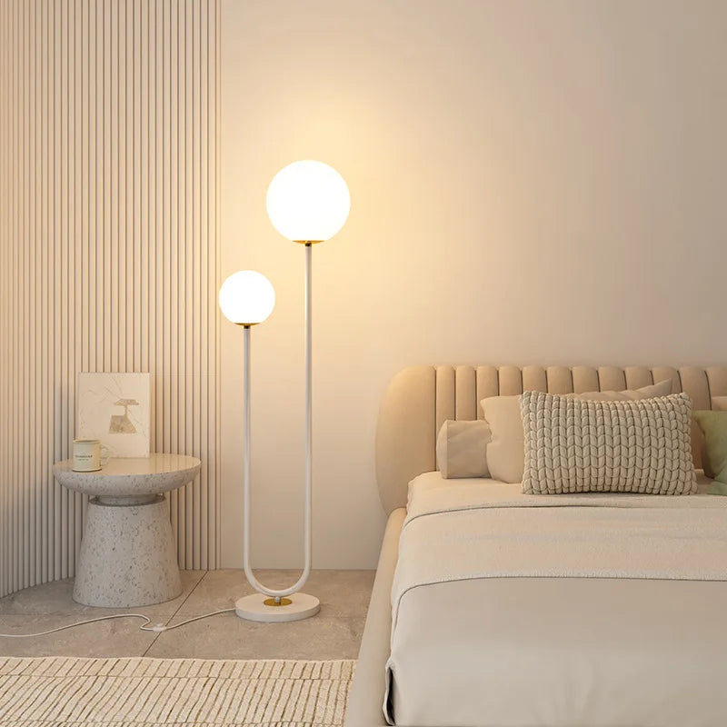 lampadaire simple en métal avec 3 gradations et verre - vue 2 sur 9