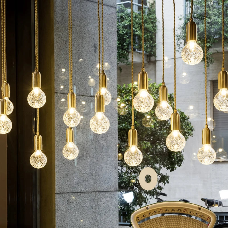 lustre en verre pour restaurant et bar élégant - vue 4 sur 16