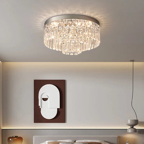 plafonnier en cristal luxe style français atmosphère simple 2024 - vue 5 sur 9