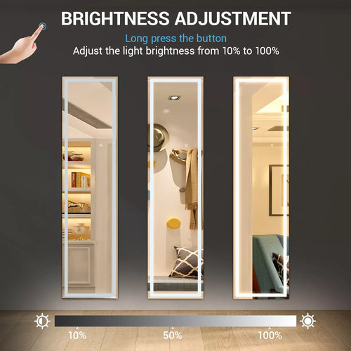 miroir led pleine longueur inclinable avec support et lumière réglable - vue 4 sur 7