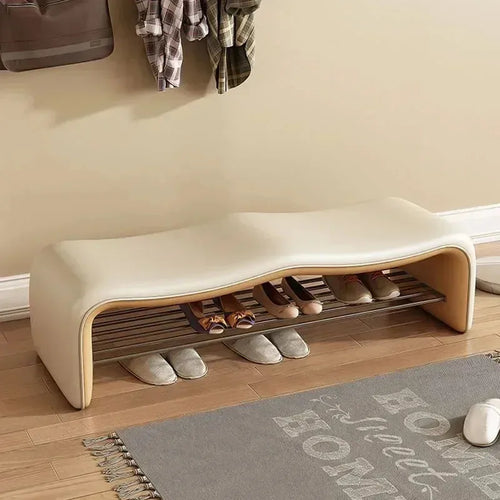 banc de rangement minimaliste pour chaussures avec siège design - vue 3 sur 12