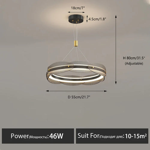 lustre moderne design pour salon et restaurant suspension - vue 10 sur 12